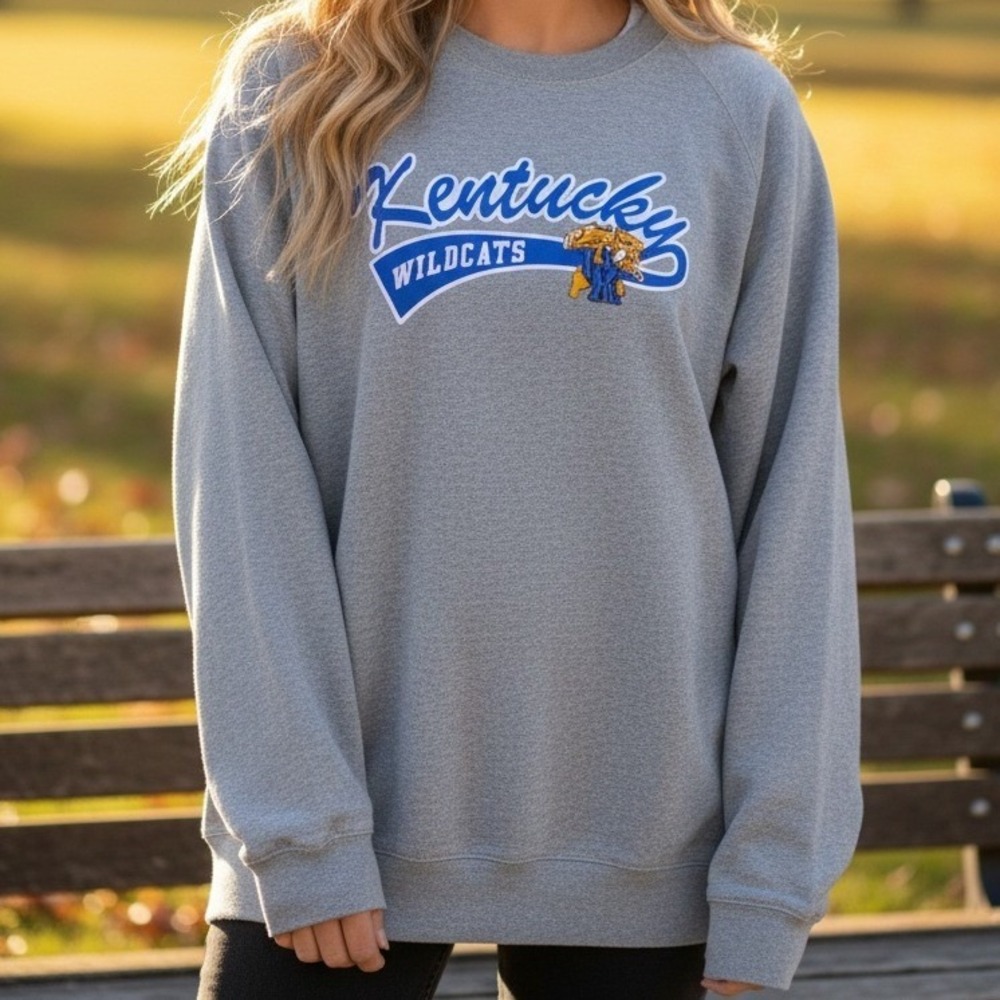 Jones & Mitchell Kentucky Wildcats NCAA Sweatshirt Gray‎ Graphic Pullover XXL
